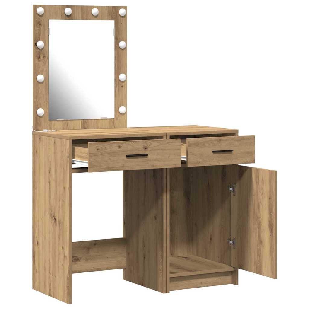 Schminktisch mit Tür 2 pcs Weiß 50 x 41 x 135 cm Holzwerkstoff