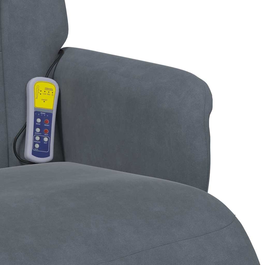 Massage Relaxsessel Dunkelgrau 91 x 71 x 105 cm Samt