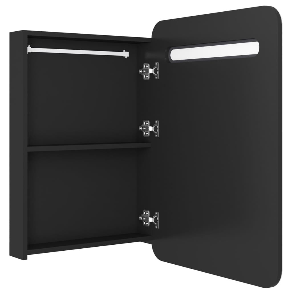LED-Bad-Spiegelschrank Glänzendes Grau 60x11x80 cm