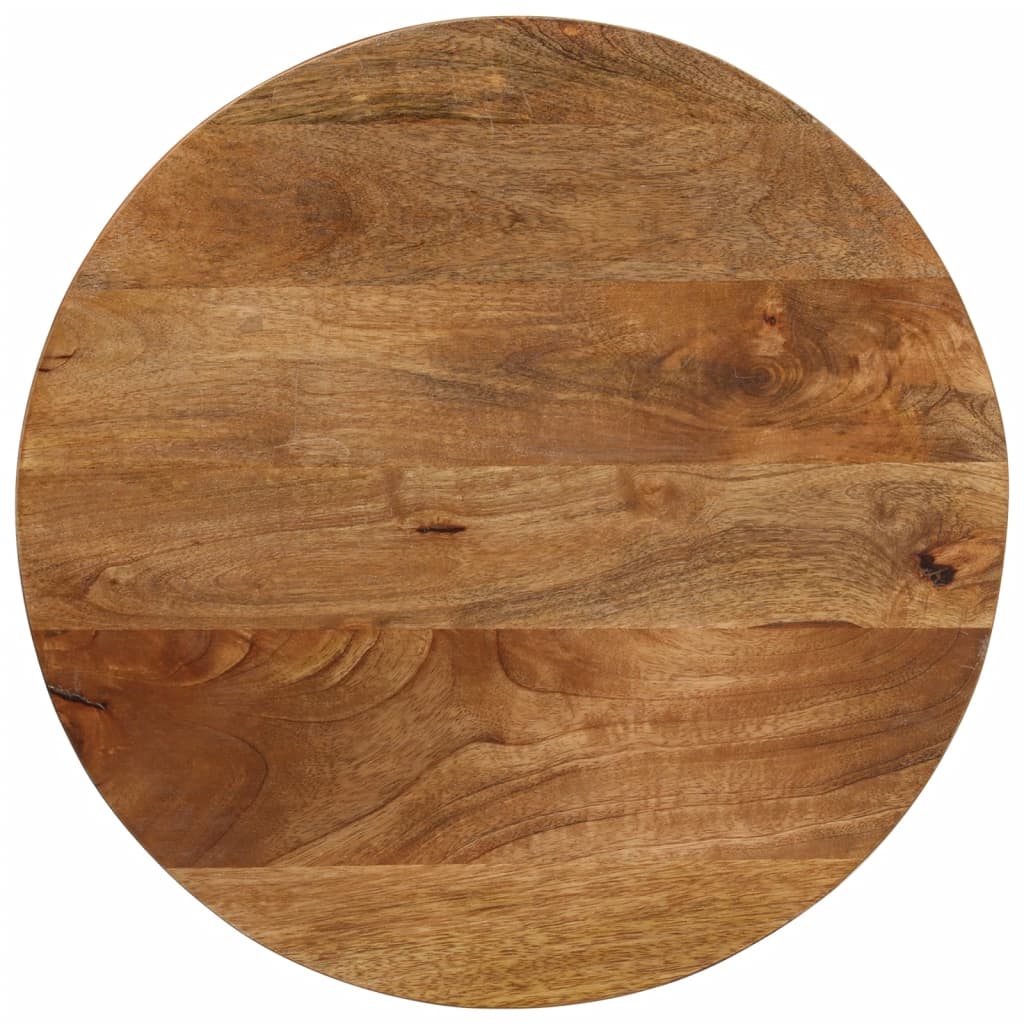 Tischplatte Ø 40x2,5 cm Rund Raues Massives Mangoholz