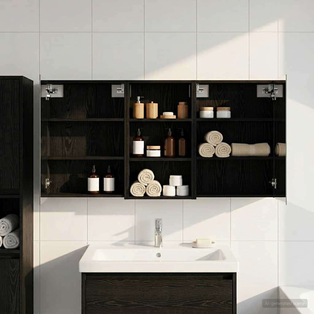 Badezimmerschrank-Set 3 pcs 80 x 10,5 x 50 cm Holzwerkstoff