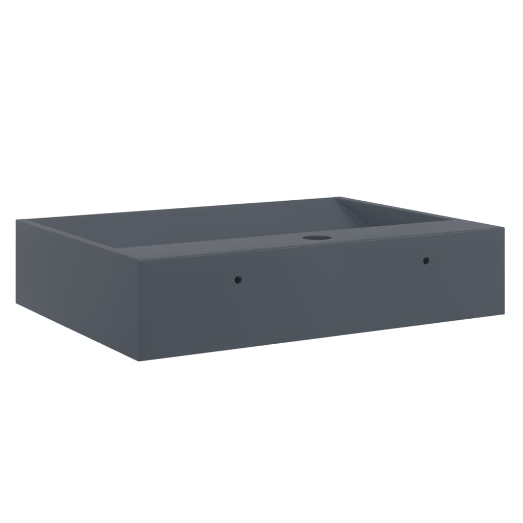 Waschbecken 60x38x11 cm Mineralguss/Marmorguss Mattschwarz