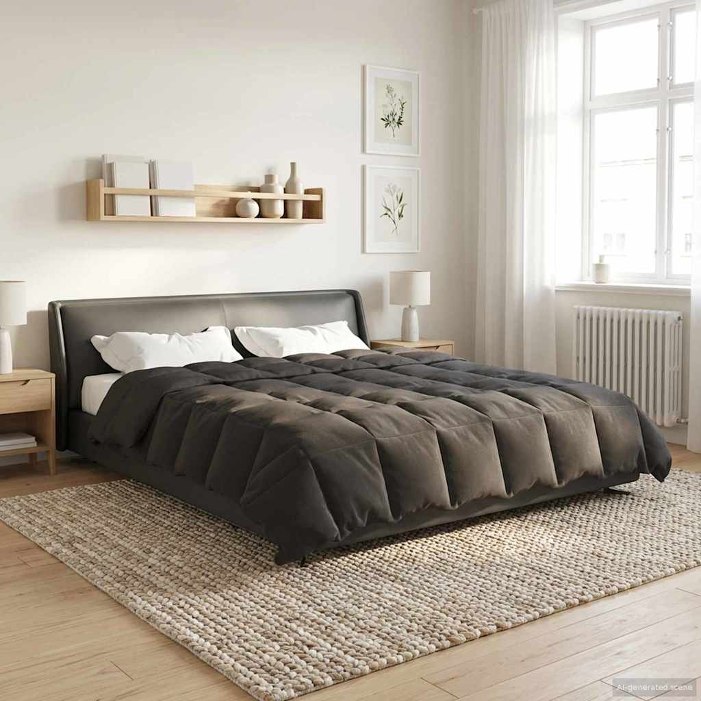 Sommerdecke Gesteppt Anthrazit 135 x 200 cm Mikrofaser