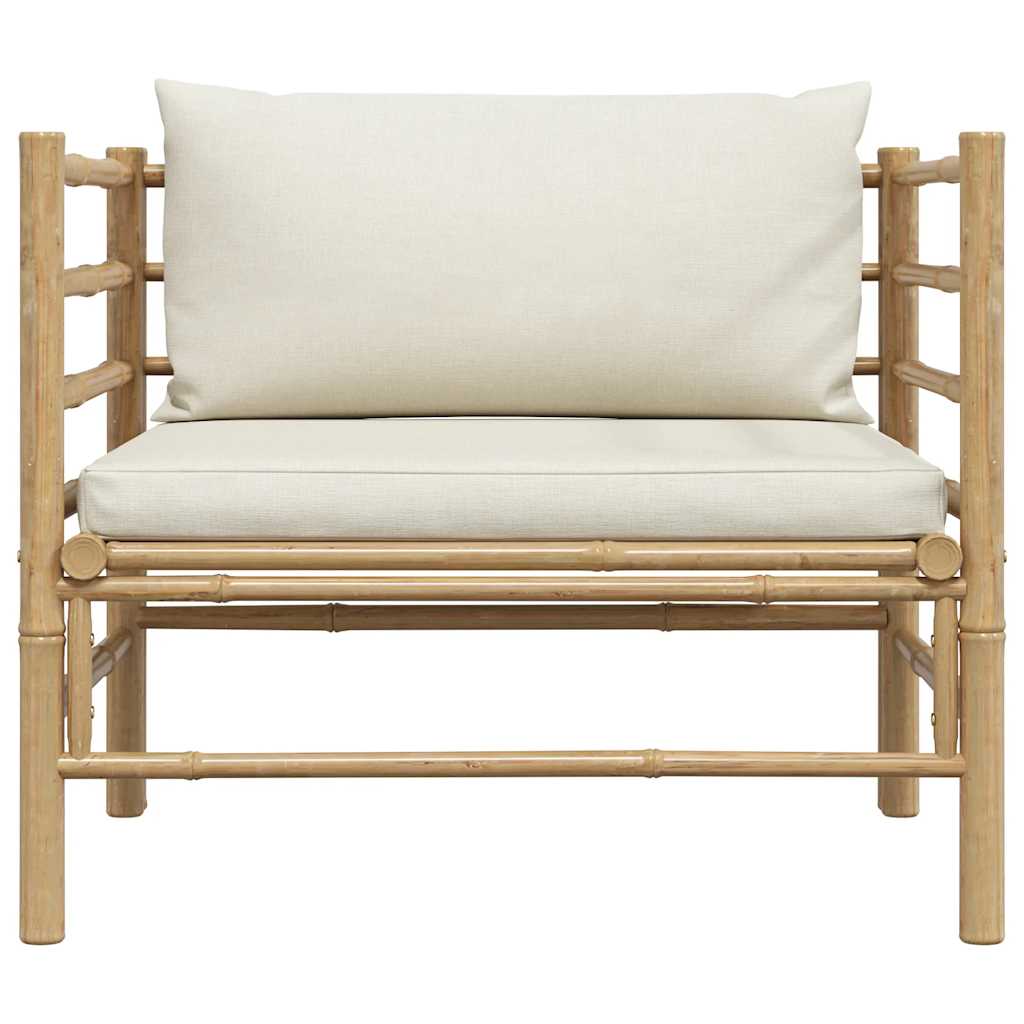 3-tlg. Garten-Lounge-Set mit Kissen Bambus