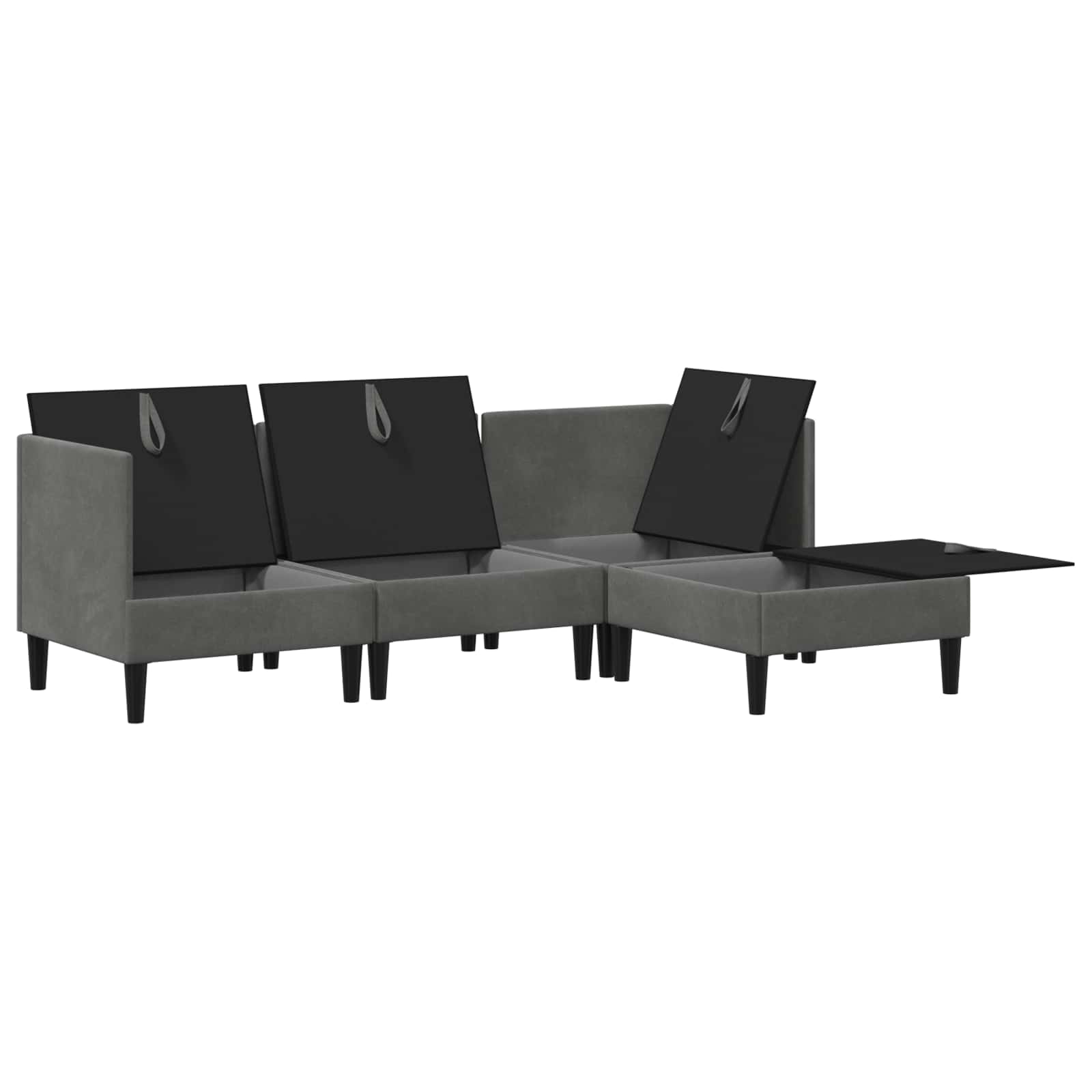 Wohnzimmergarnitur mit Kissen mit Speicher 3 pcs Hellgrau Samt