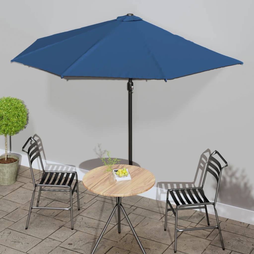 Balkon-Sonnenschirm Alu-Mast Bordeauxrot 270x144x222cm Halbrund