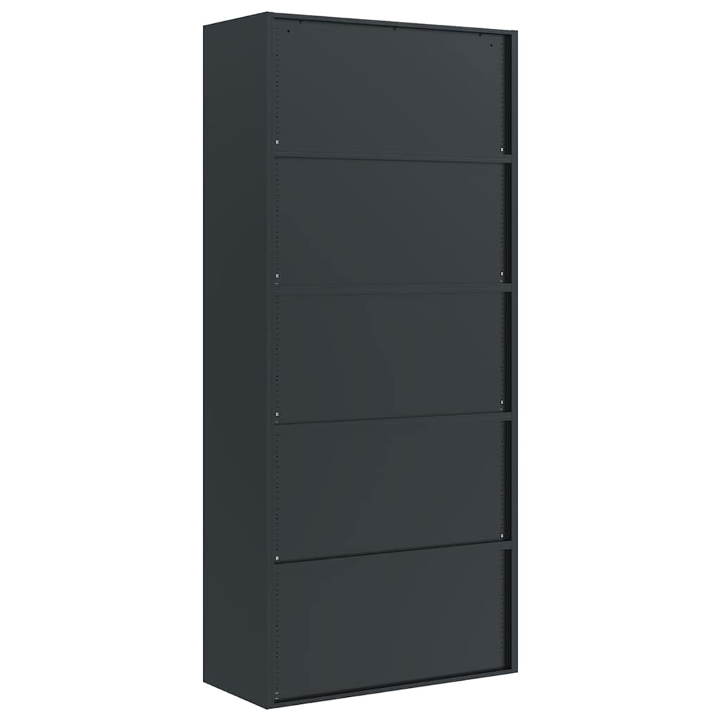 Aktenschrank mit 2 Türen Grau 90 cm Stahl