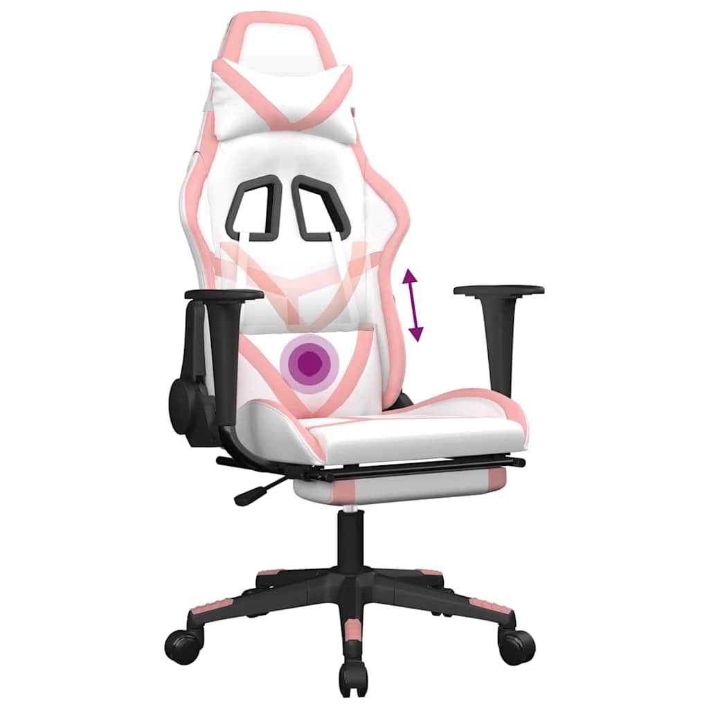 Gaming-Stuhl mit Massagefunktion Schwarz und Grün Kunstleder