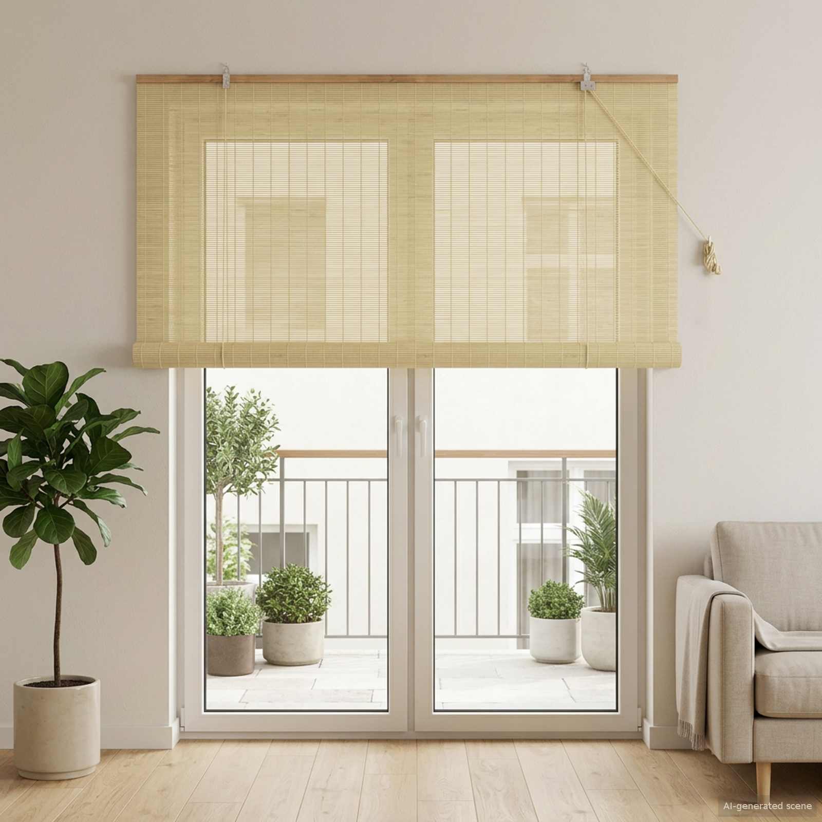 Rollo Braun 60 x 160 cm Bambus