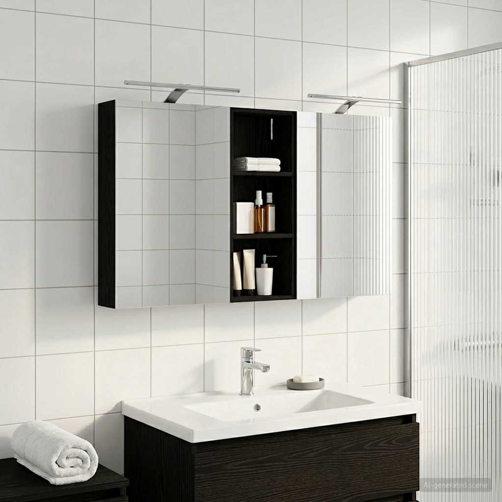 Badezimmerschrank-Set 3 pcs 80 x 10,5 x 50 cm Holzwerkstoff
