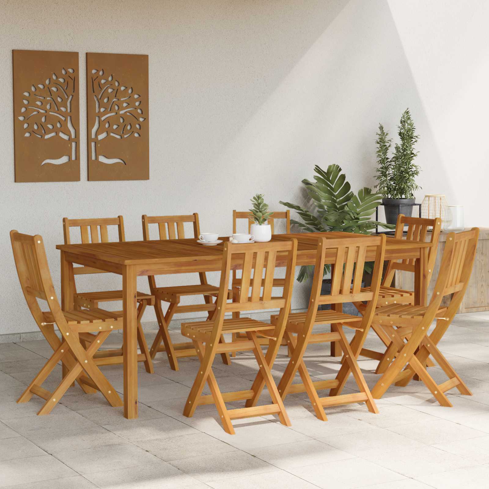 Außen Bistro-Stühle 6 pcs Natur Massivholz Akazie