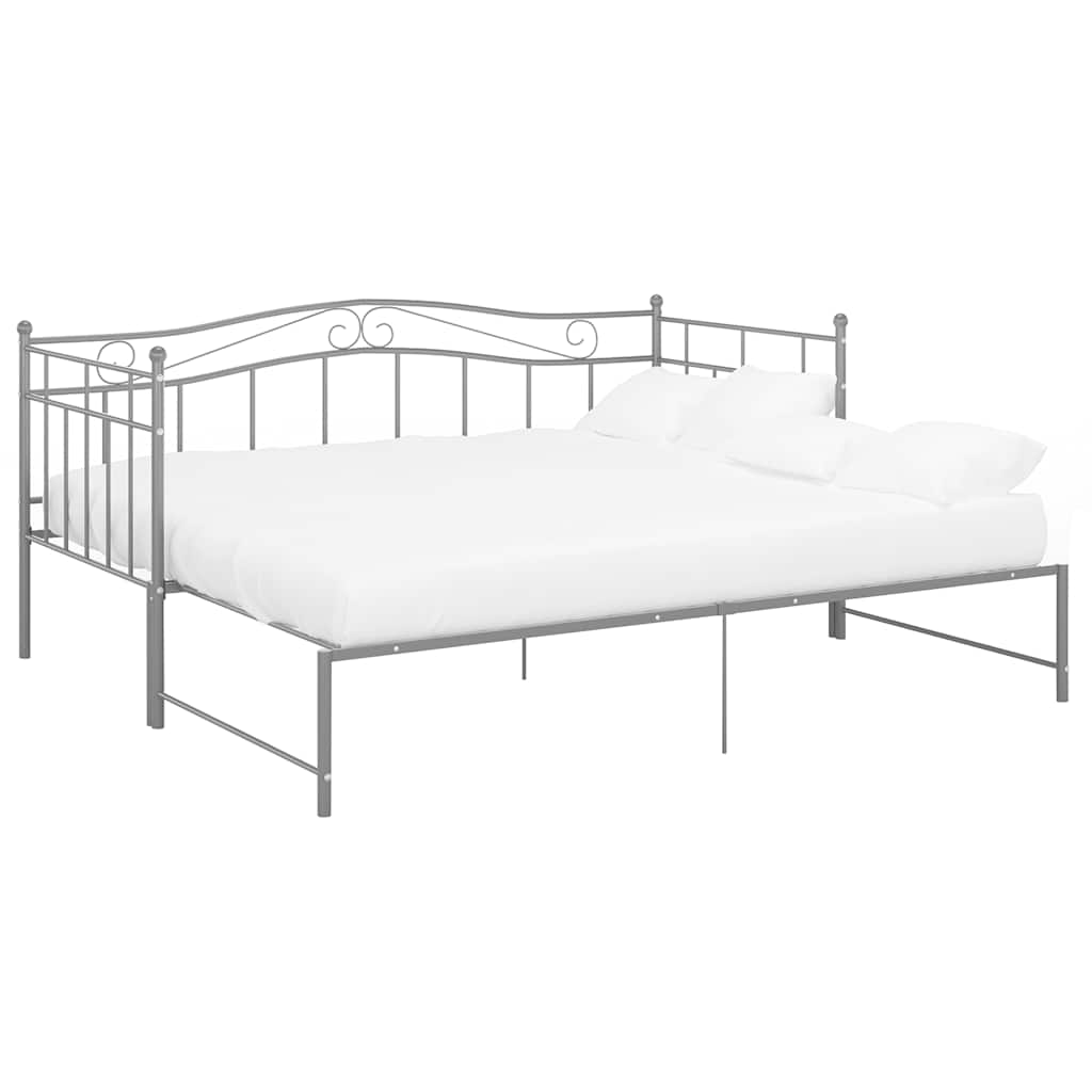 Ausziehsofa Bettgestell Schwarz Metall 90x200 cm