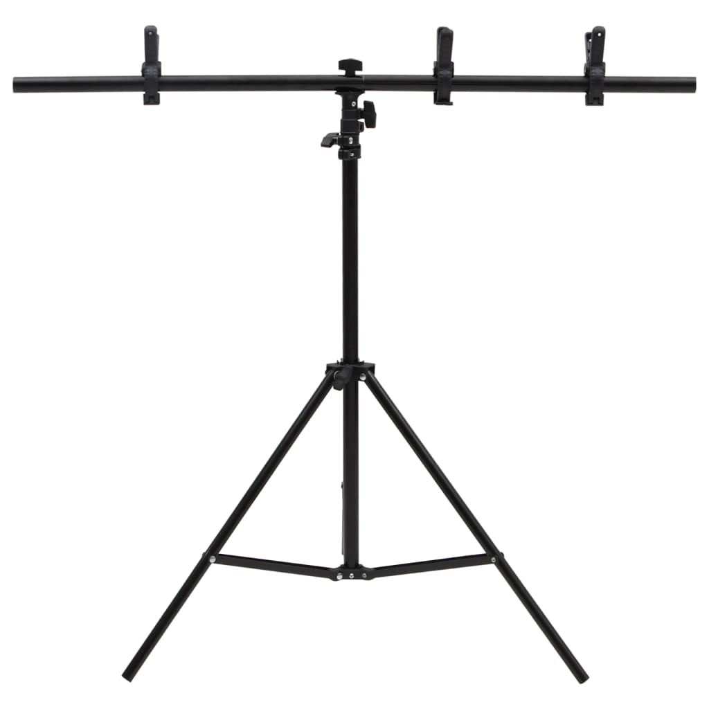 Hintergrundständer T-Form Schwarz 151x60x(70-200) cm