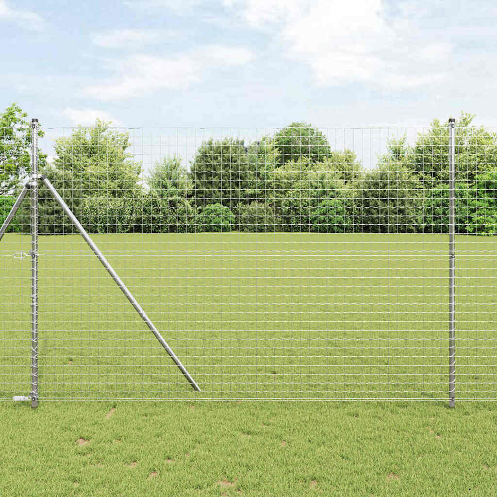 Zaunpfosten 2 pcs Grün 50 cm Pulverbeschichteter Stahl