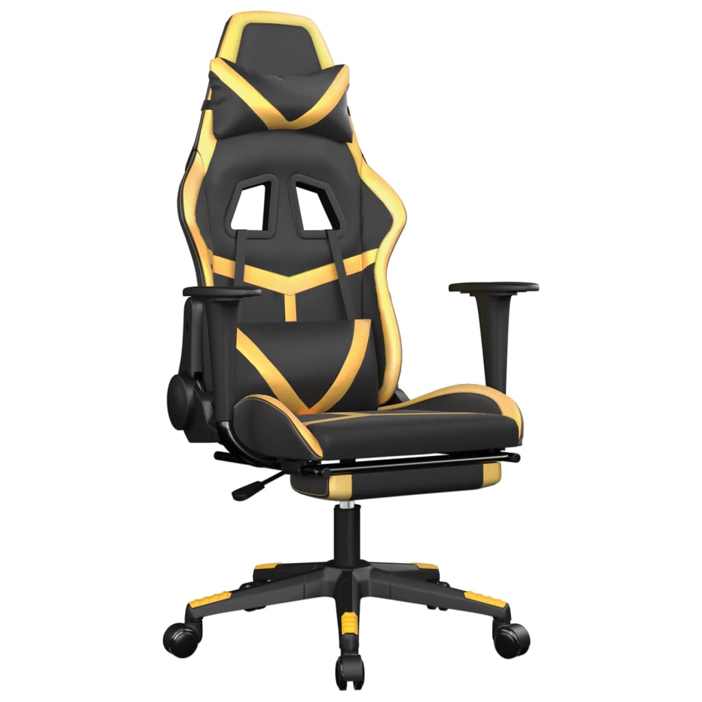 Gaming-Stuhl mit Massagefunktion Schwarz und Grün Kunstleder