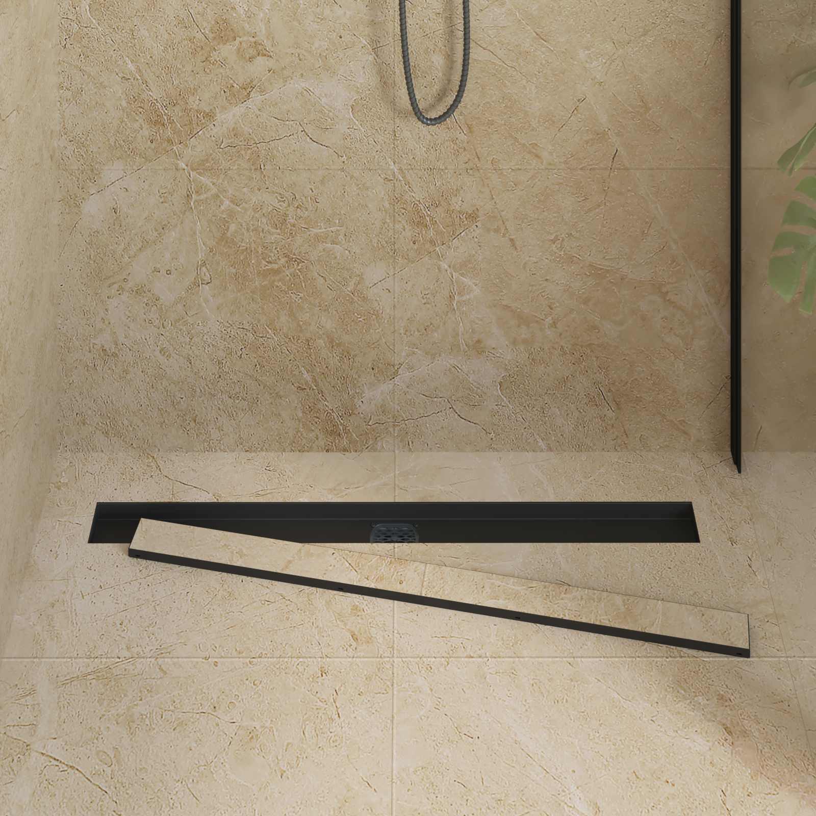Duschablauf 2-in-1 mit 360° Siphon Silber 54 x 11 x 9,5 cm