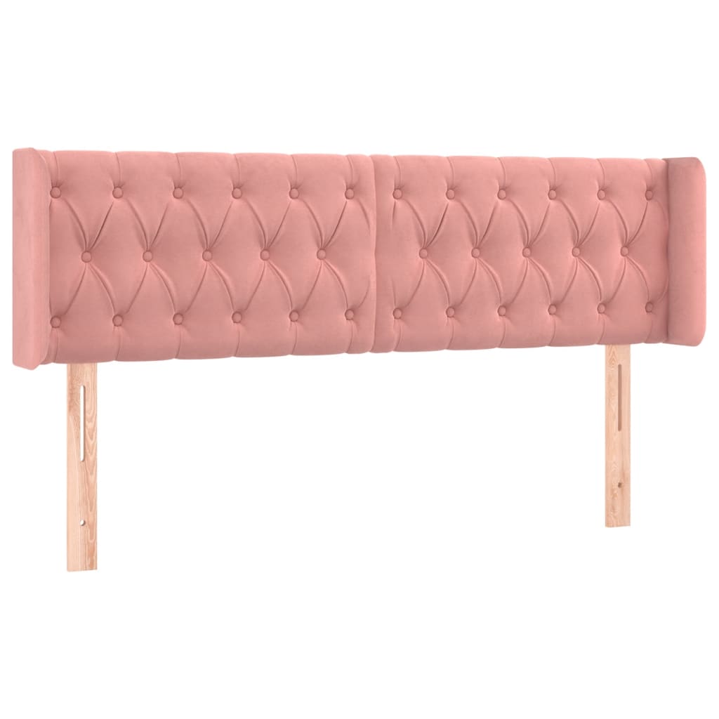 Kopfteil mit Ohren Dunkelblau 93x16x78/88 cm Samt