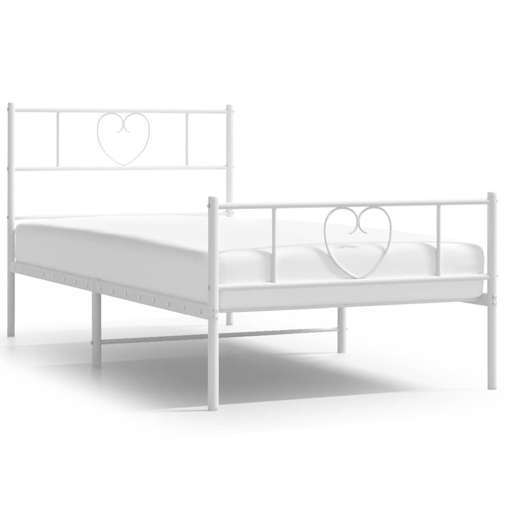 Bettgestell mit Kopfteil Metall Schwarz 100x190 cm