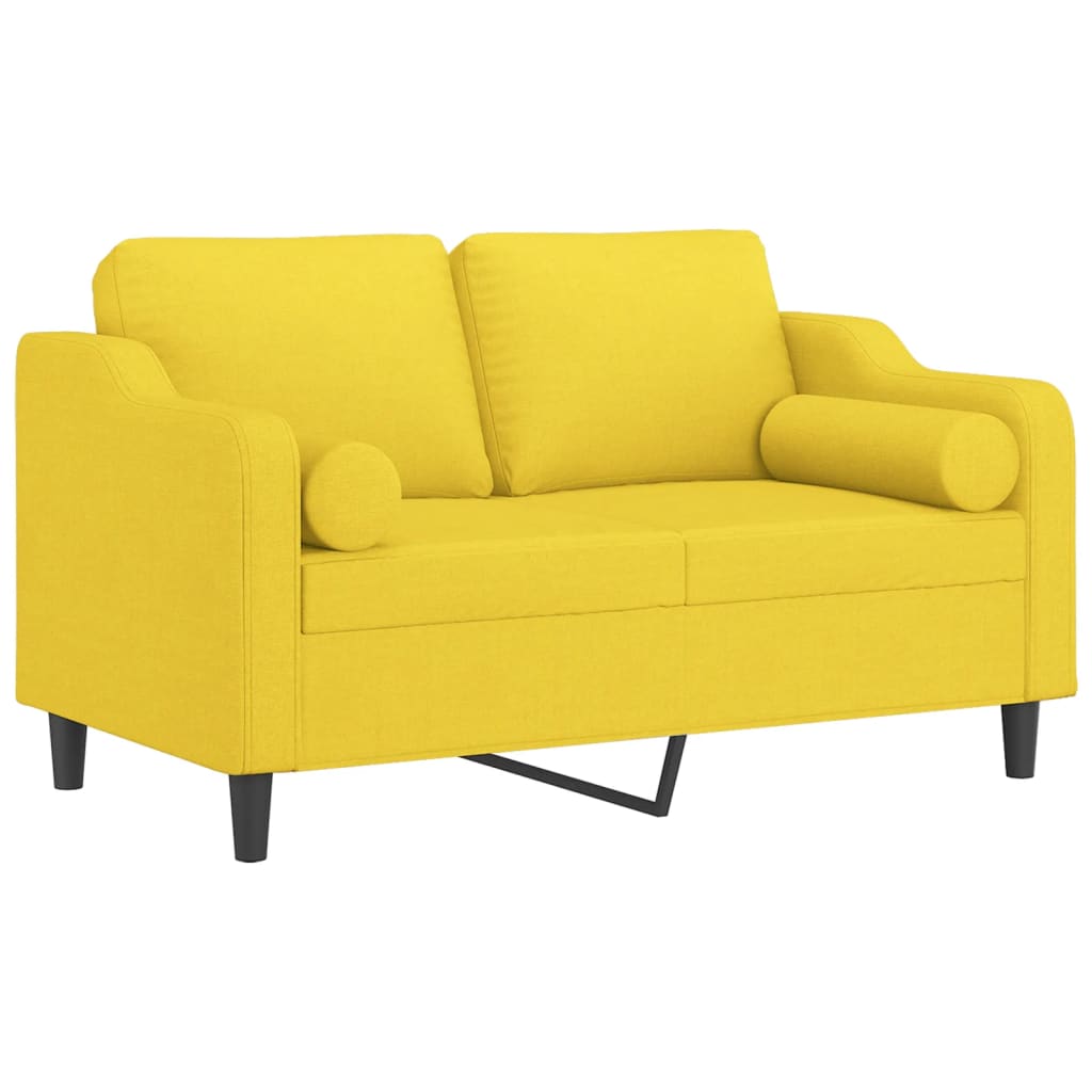 2-Sitzer-Sofa mit Zierkissen Braun 120 cm Stoff