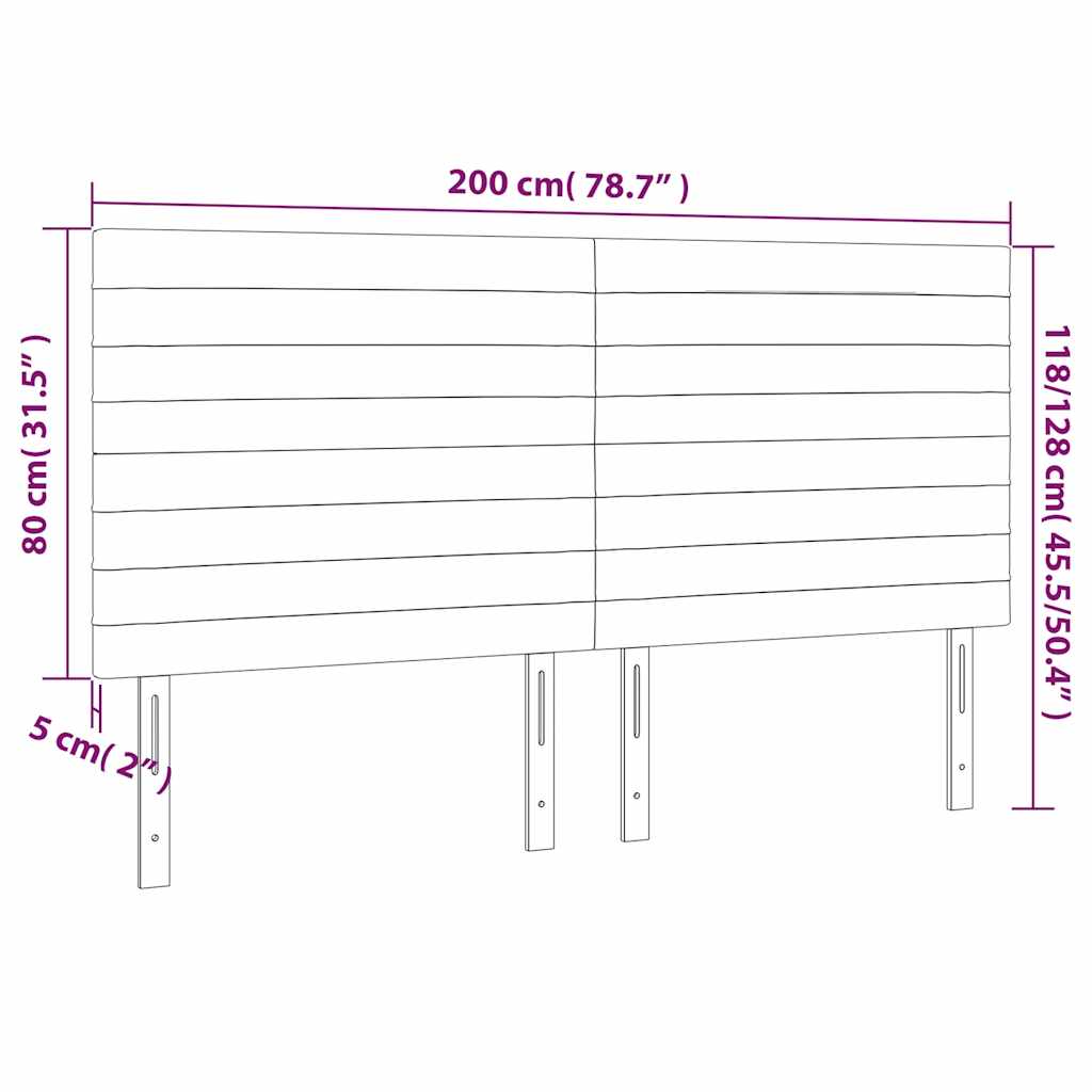 Kopfteil Hellgrau 80x5x118/128 cm Samt