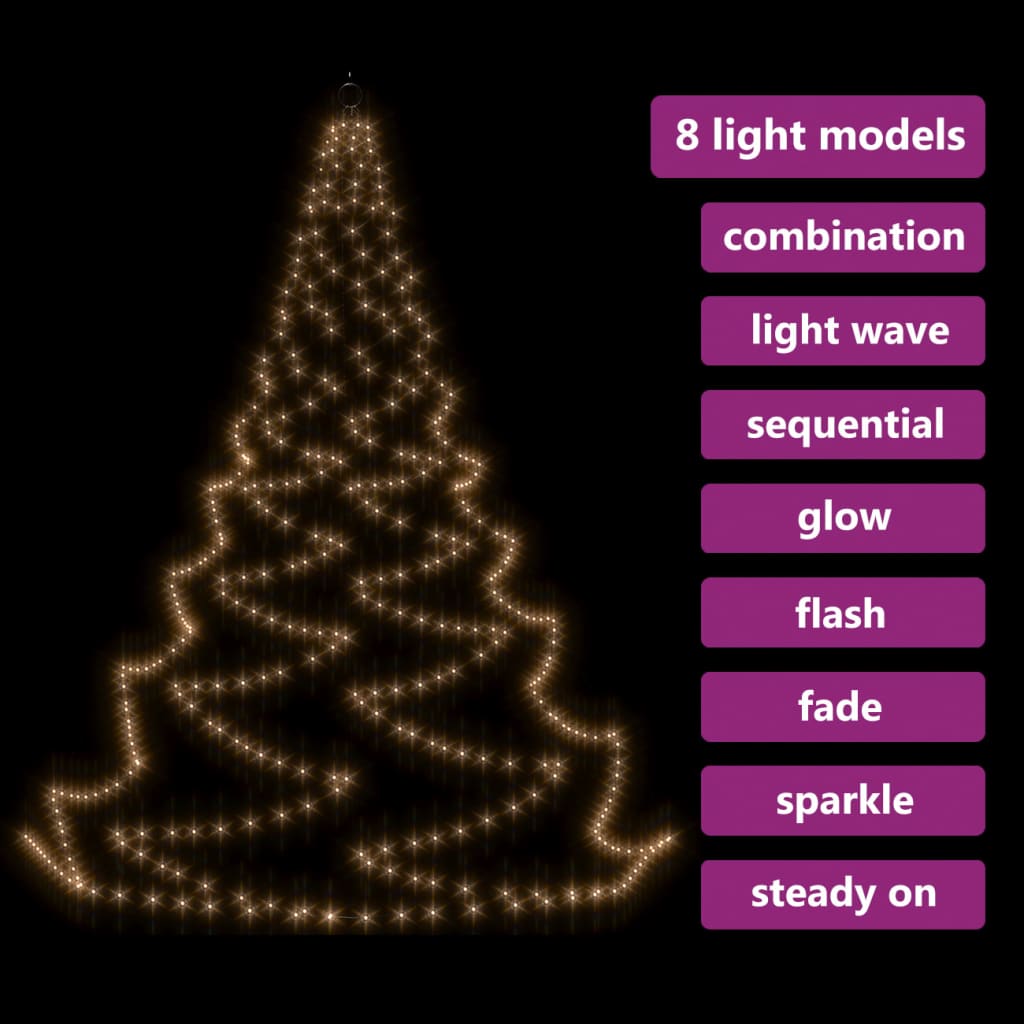 Weihnachtsbaum an der Wand mit Metallhaken 260 LED Blau 3 m