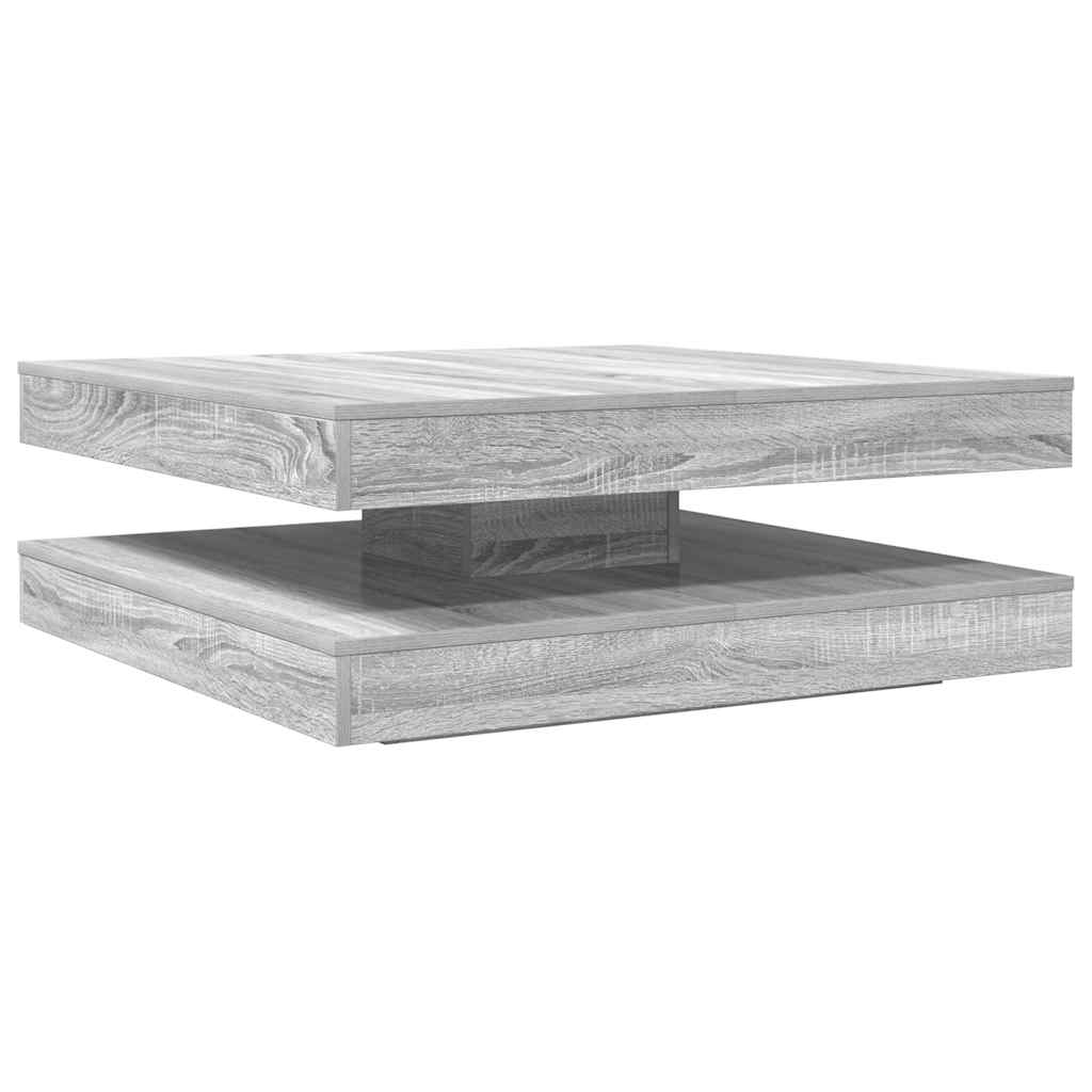 Couchtisch 360-Grad Drehbar Weiß 90x90x34,5 cm