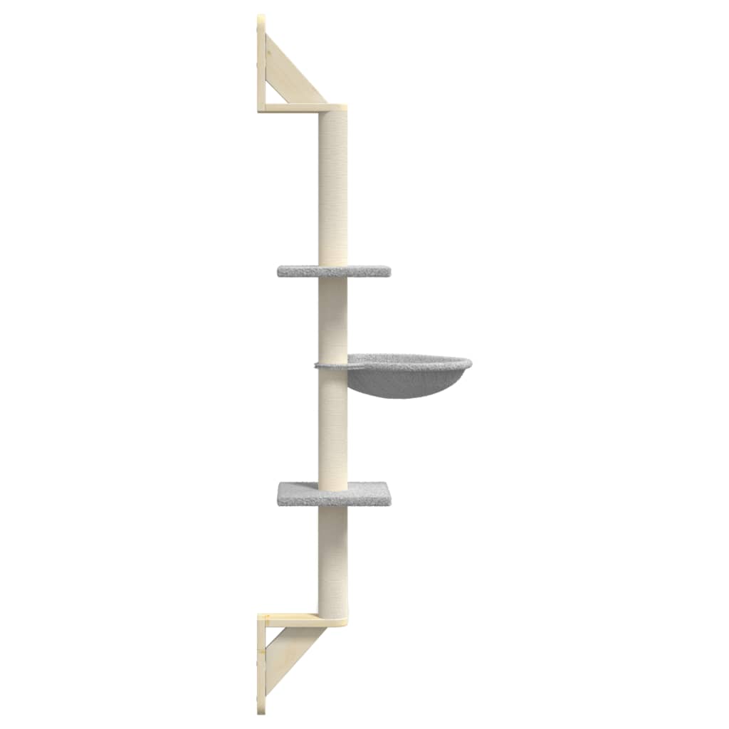 Kratzbaum mit Kratzsäule Wandmontage Creme 142,5 cm