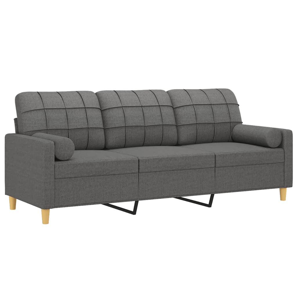 2-Sitzer-Sofa mit Zierkissen Braun 120 cm Stoff