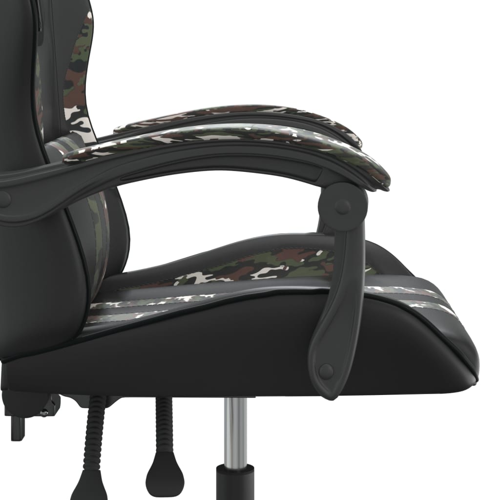 Gaming-Stuhl Drehbar Schwarz und Blau Kunstleder