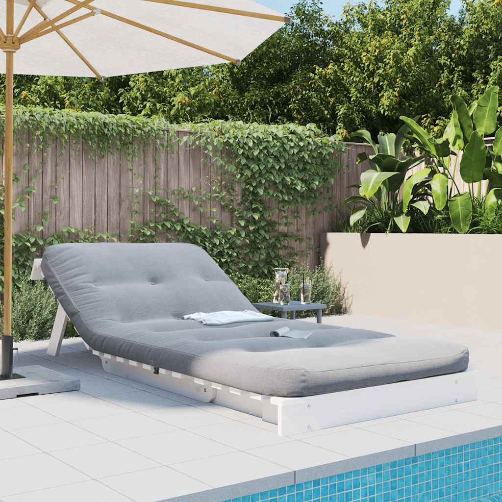 Futon Schlafsofa mit Matratze Braun 70x206x11 Massivholz Kiefer