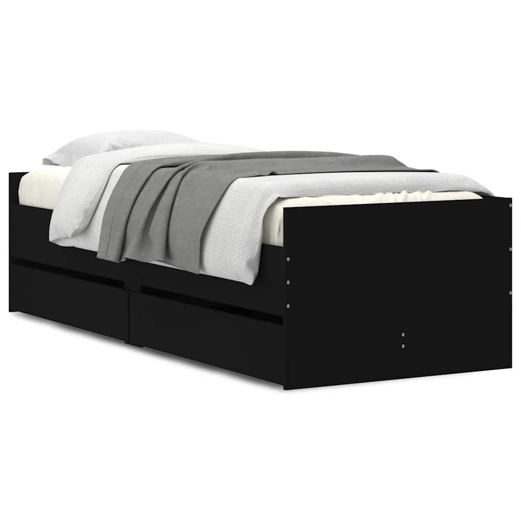 Bett mit Schubladen Braun Eiche-Optik 75x190 cm