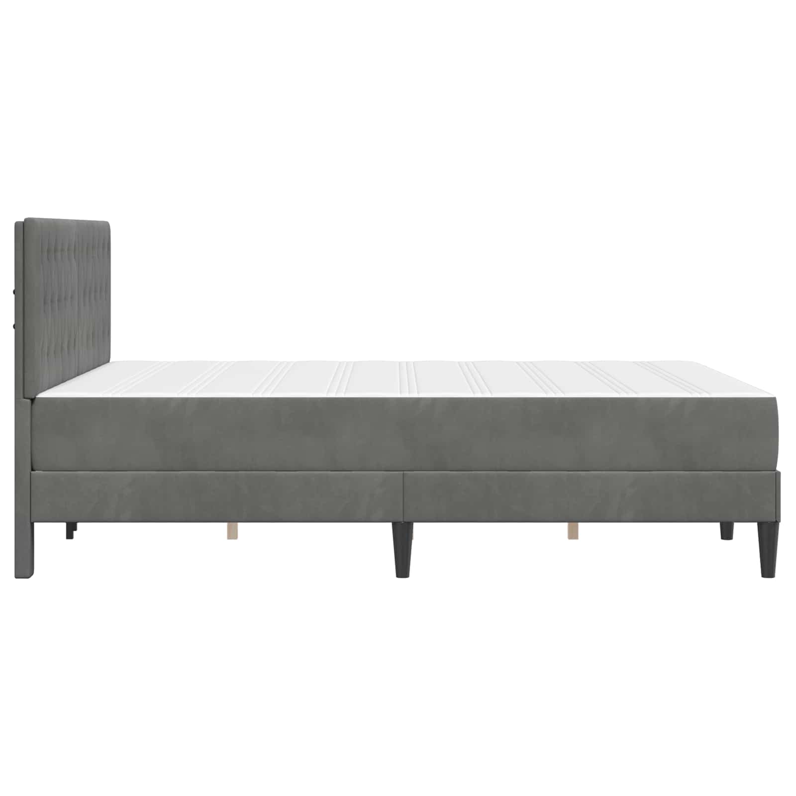 Bettgestell mit Matratze mit Kopfteil Hellgrau 80 x 200 cm Samt