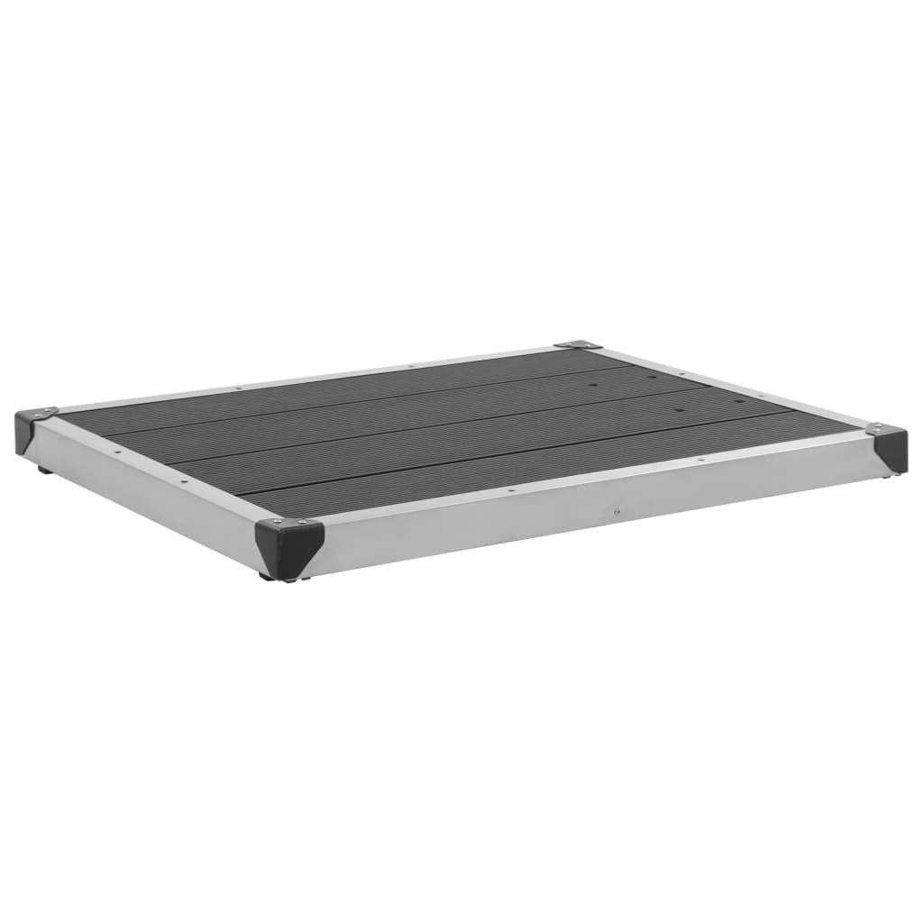 Garten-Duschwanne WPC Edelstahl 110 x 62 cm Braun