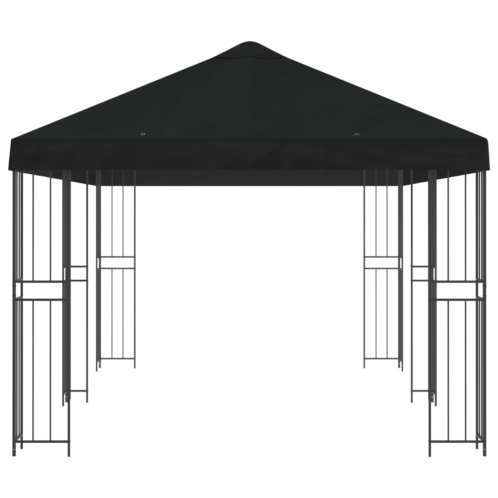 Pavillon mit Seitenwänden 6 x 3 m Beige Polyester und Stahl 190