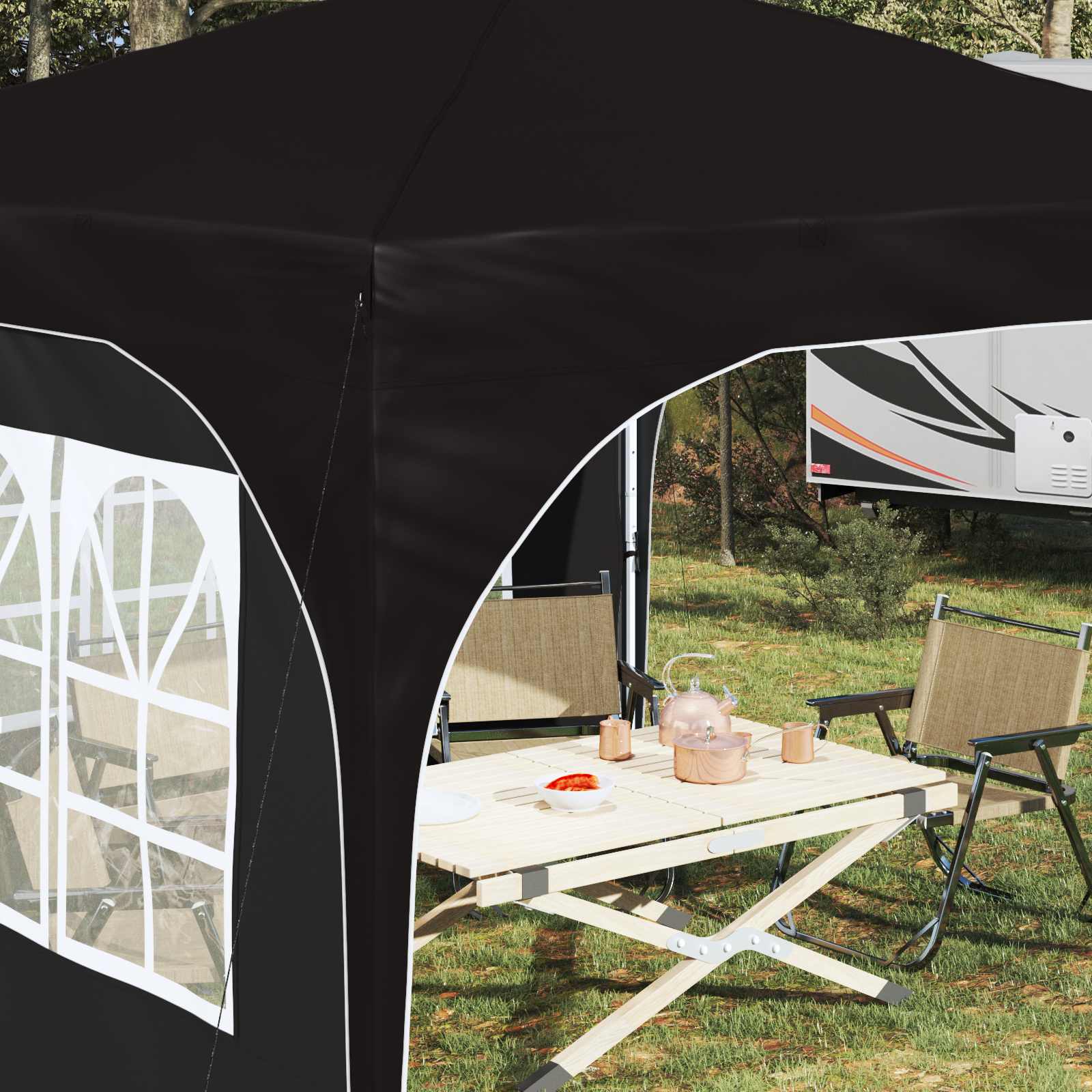 Pop-up Partyzelt 290 x 290 x 245 cm Creme