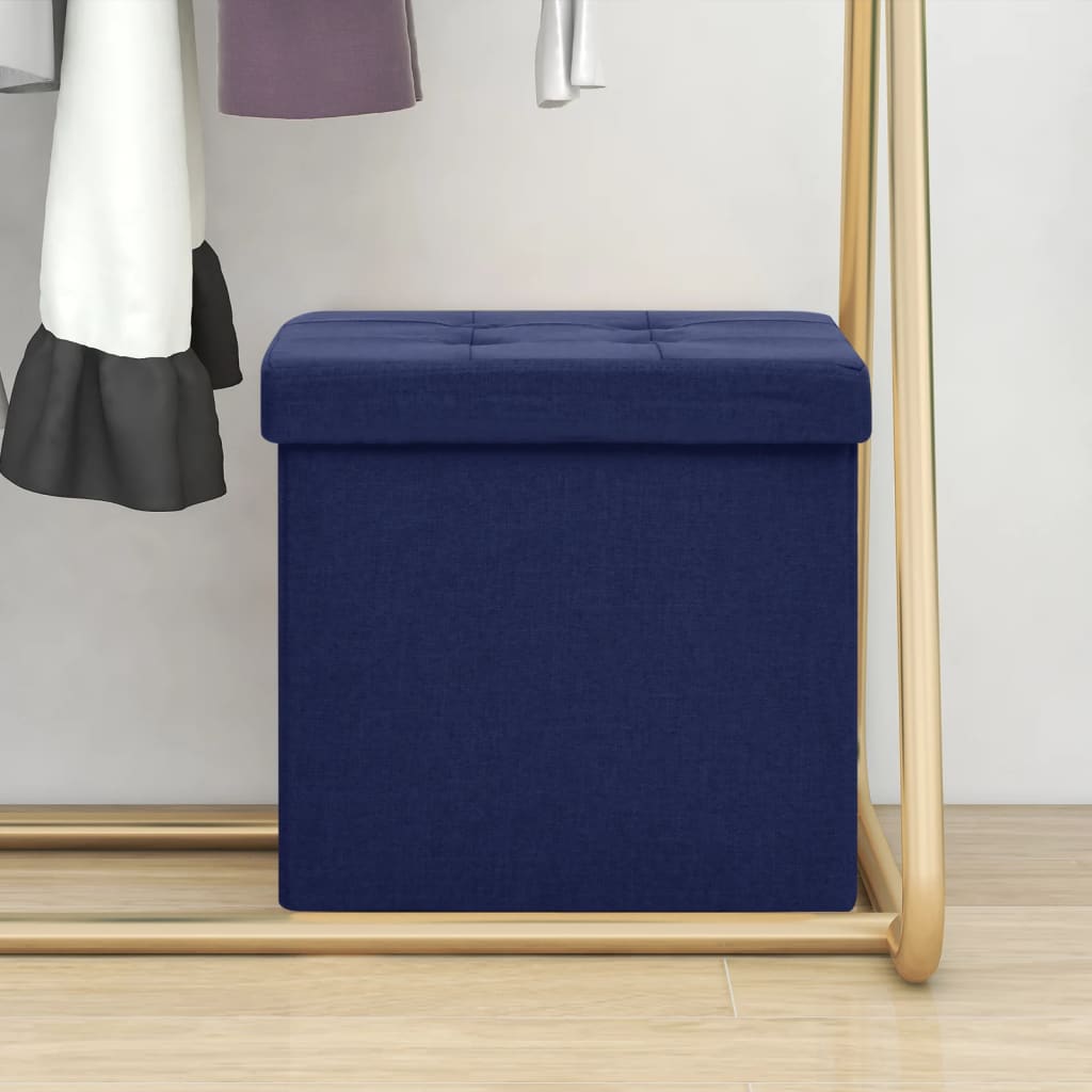 Hocker mit Stauraum Cremeweiß Leinenoptik