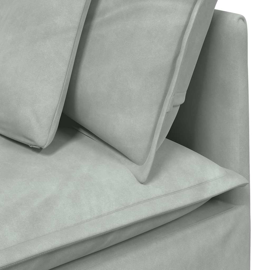 Modulares Sofa mit Kissen Samt Blau