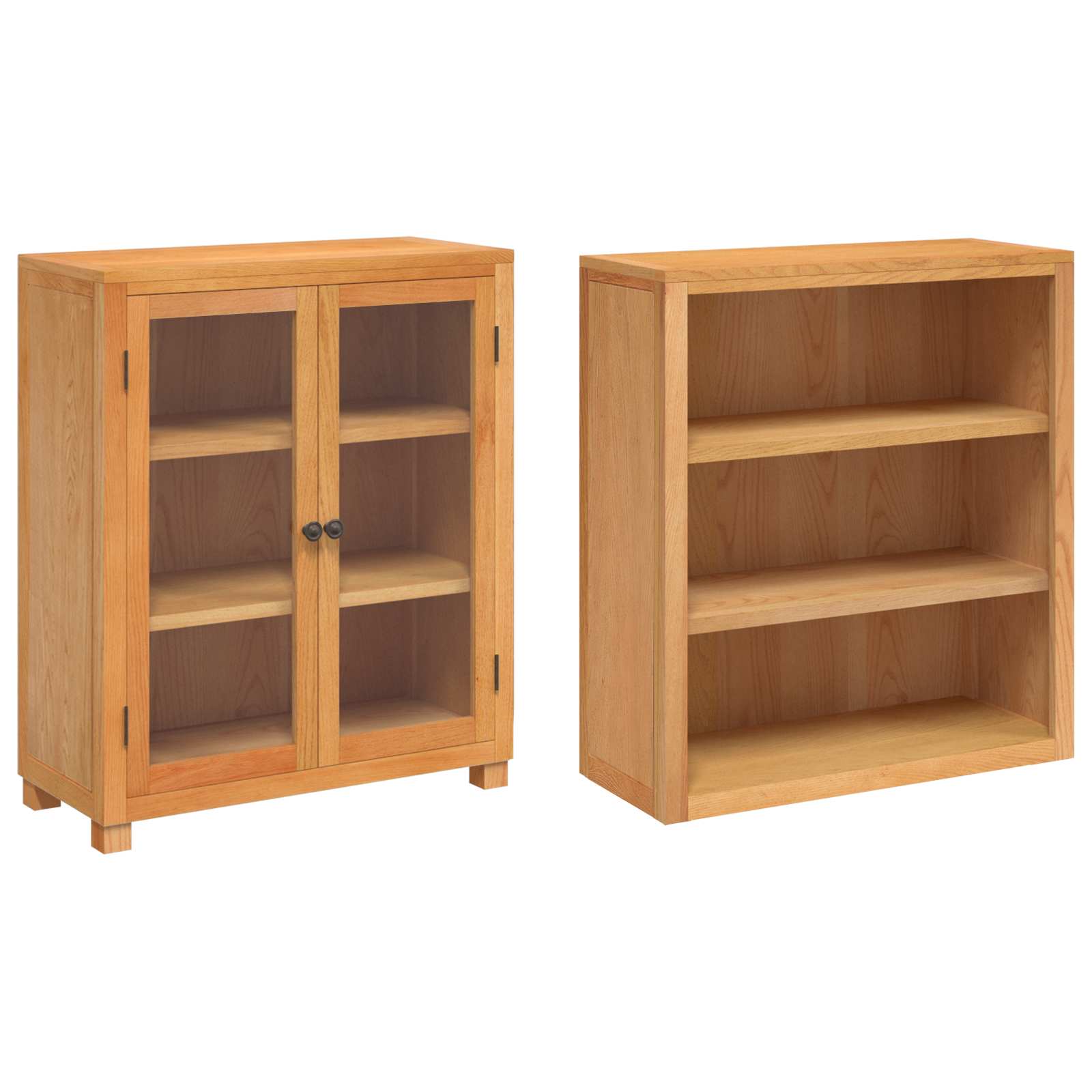 Aufbewahrungsmöbel-Set mit Regal 2 Stk. Natur 80 x 35 x 185 cm
