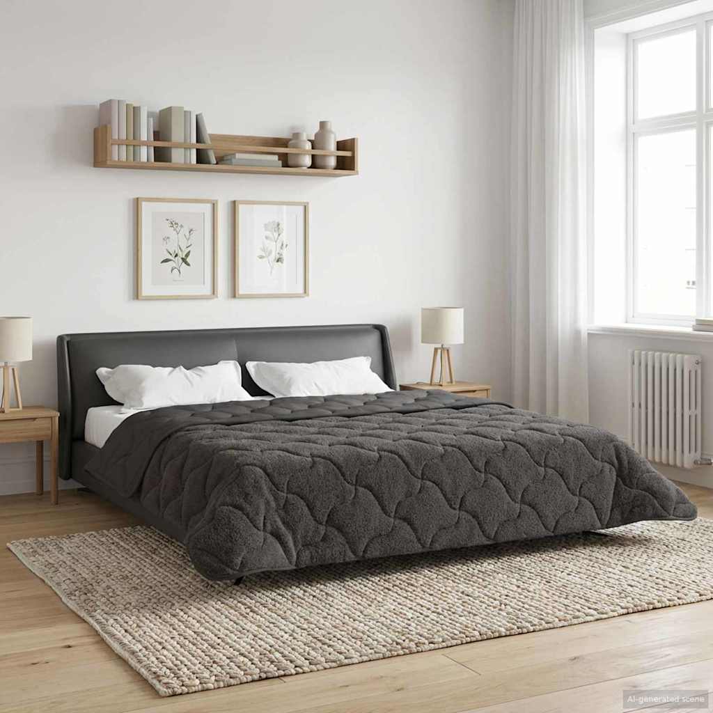 Ganzjahresbettdecke Gepolstert Anthrazit 135 x 200 cm