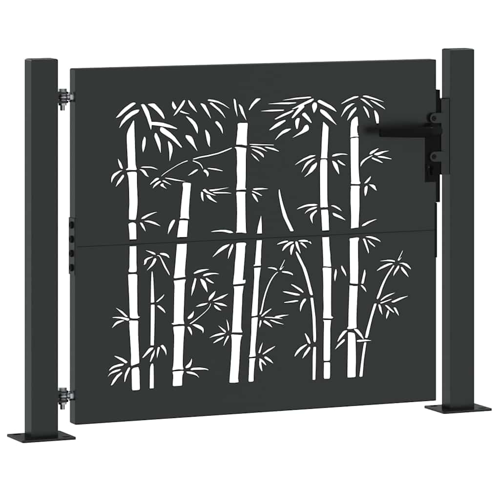 Gartentor 100x75 cm Cortenstahl Bambus-Design