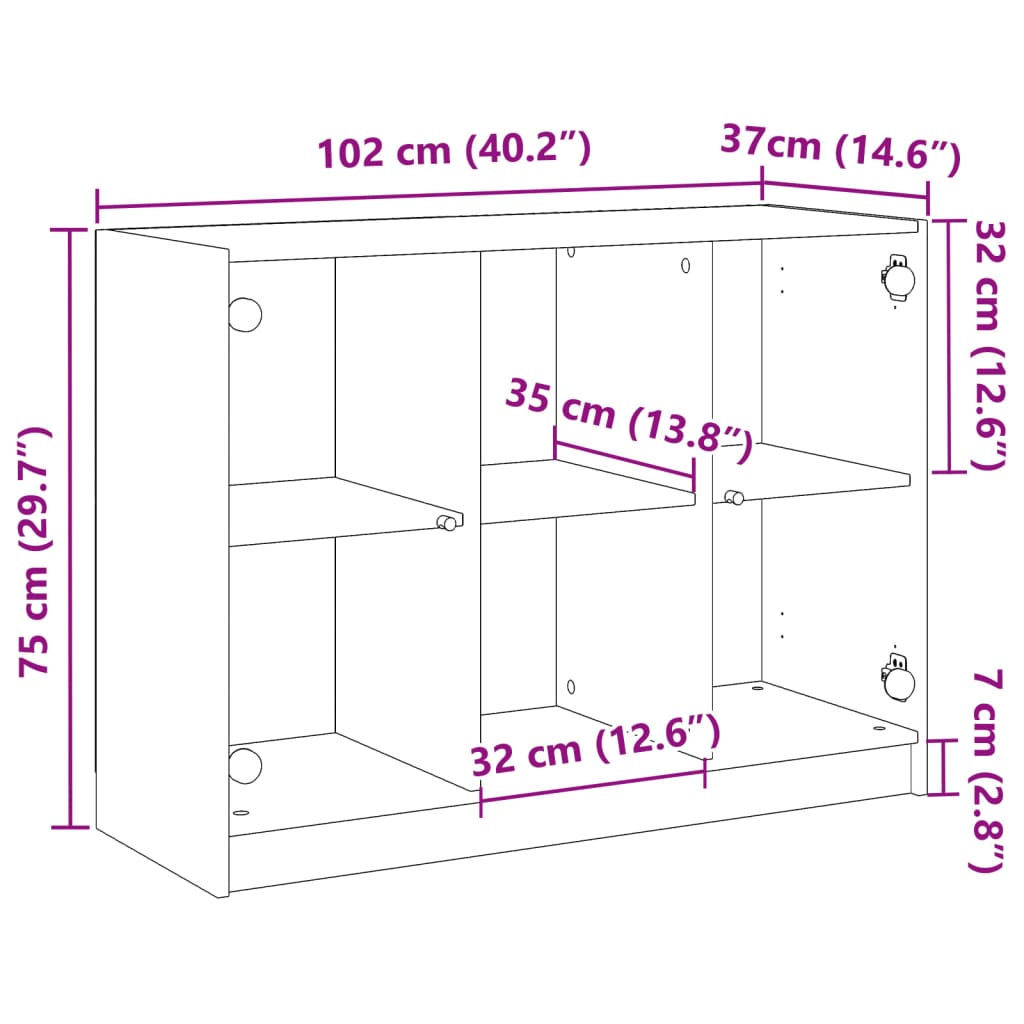 Bücherschrank mit Türen Weiß 204x37x75 cm Holzwerkstoff