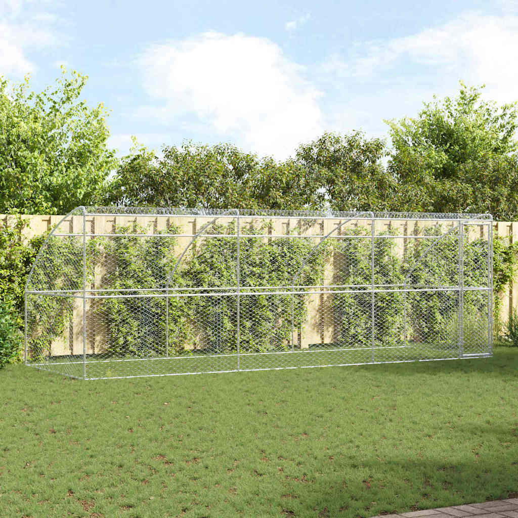 Hundekäfig 2 pcs Silber 4 x 2 x 2 m Verzinkter Stahl