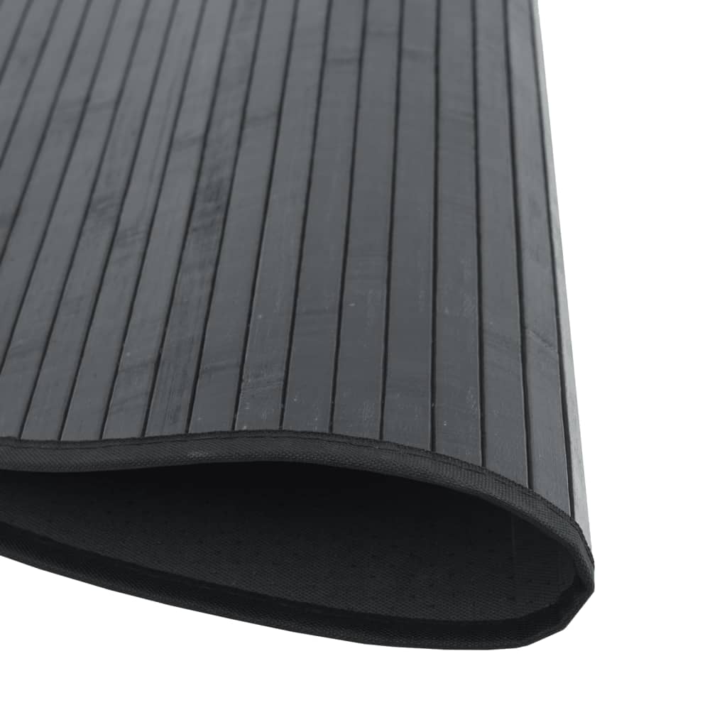 Teppich Rund Schwarz 60 cm Bambus