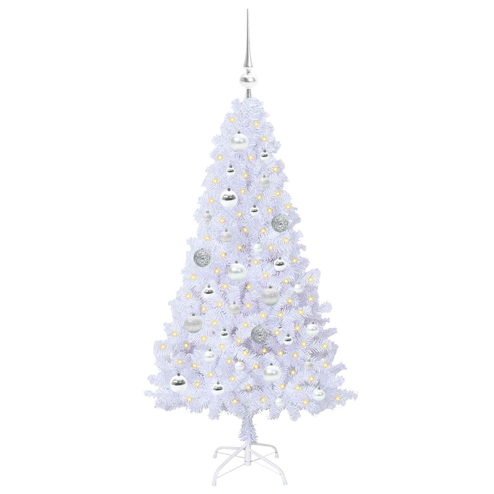 Künstlicher Weihnachtsbaum Weiß 120 cm PVC und Stahl