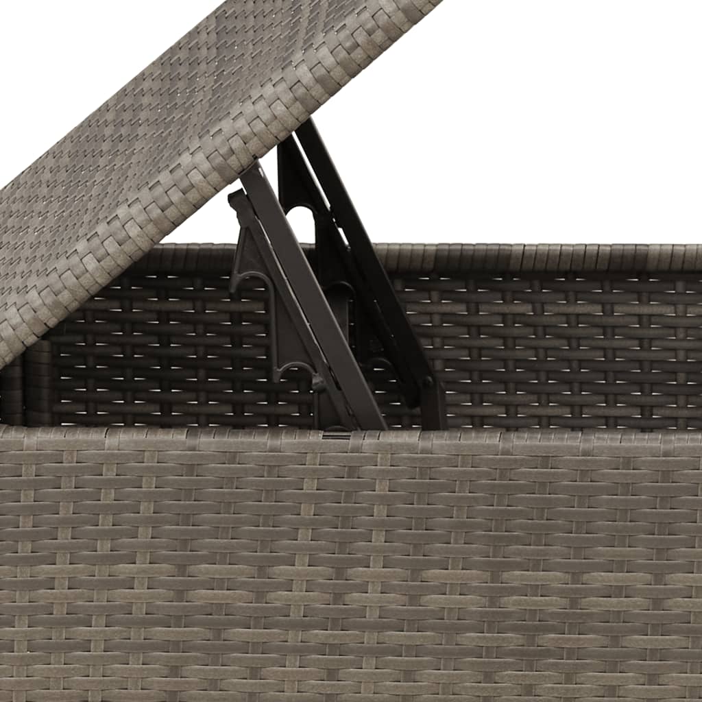 Gartenhocker mit Kissen Schwarz 55x55x37 cm Poly Rattan