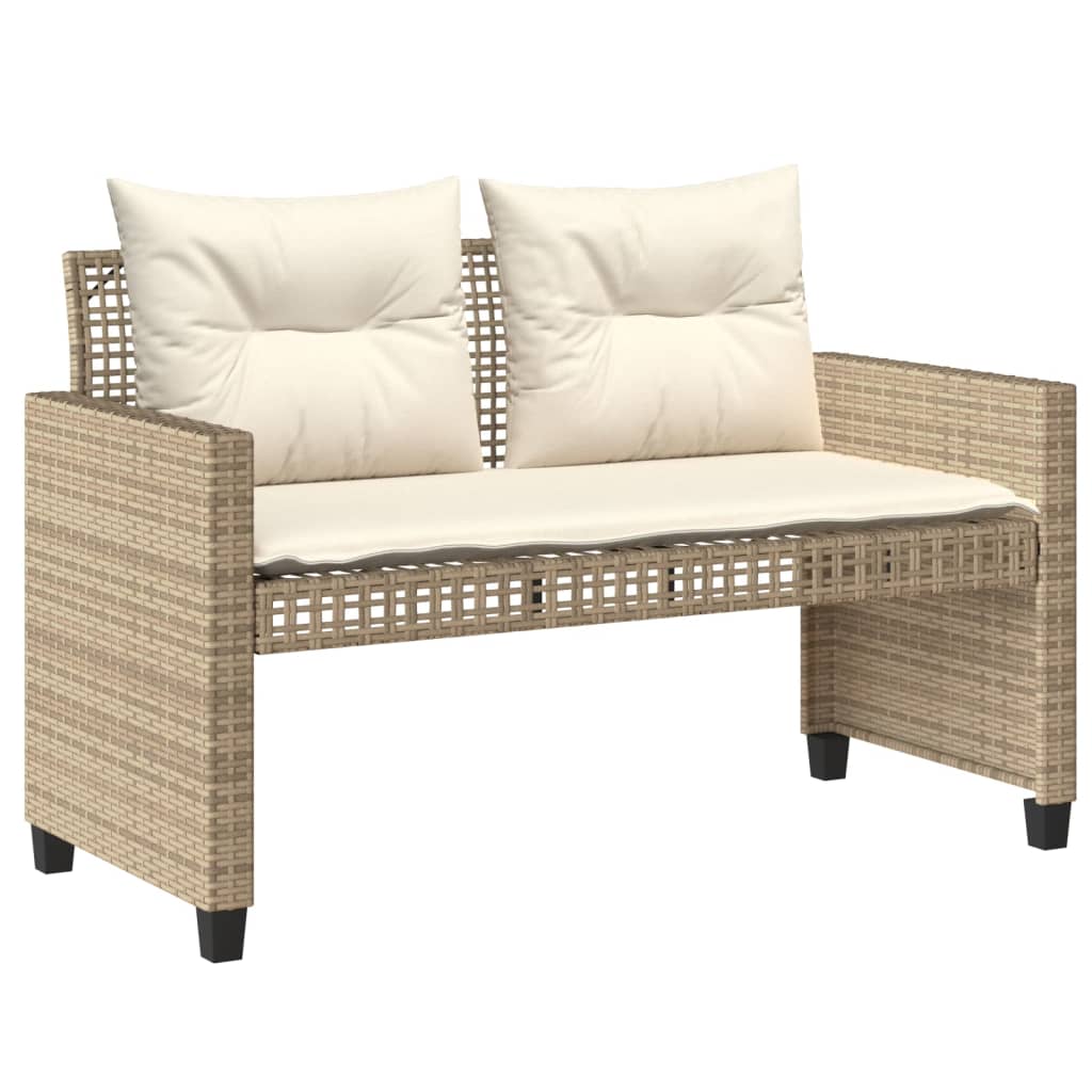 4-tlg. Garten-Sofagarnitur mit Kissen Schwarz Poly Rattan Glas