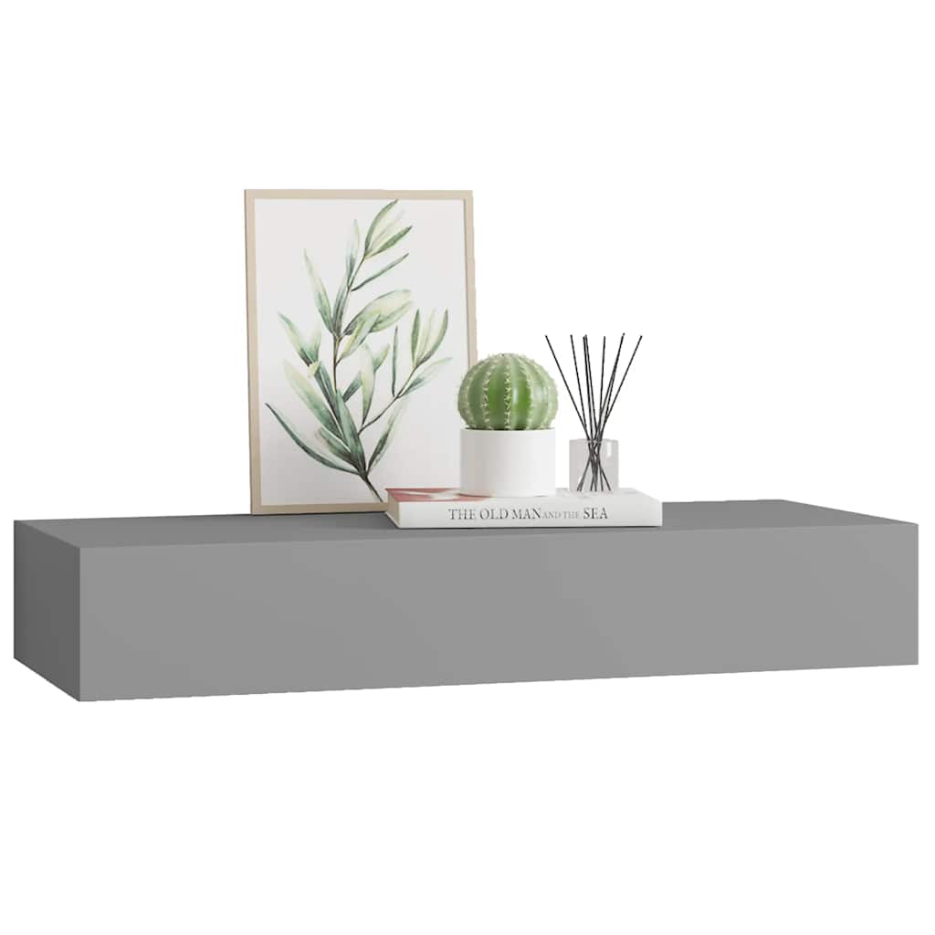 Wandregal mit Schublade Weiß 40x23,5x10 cm MDF