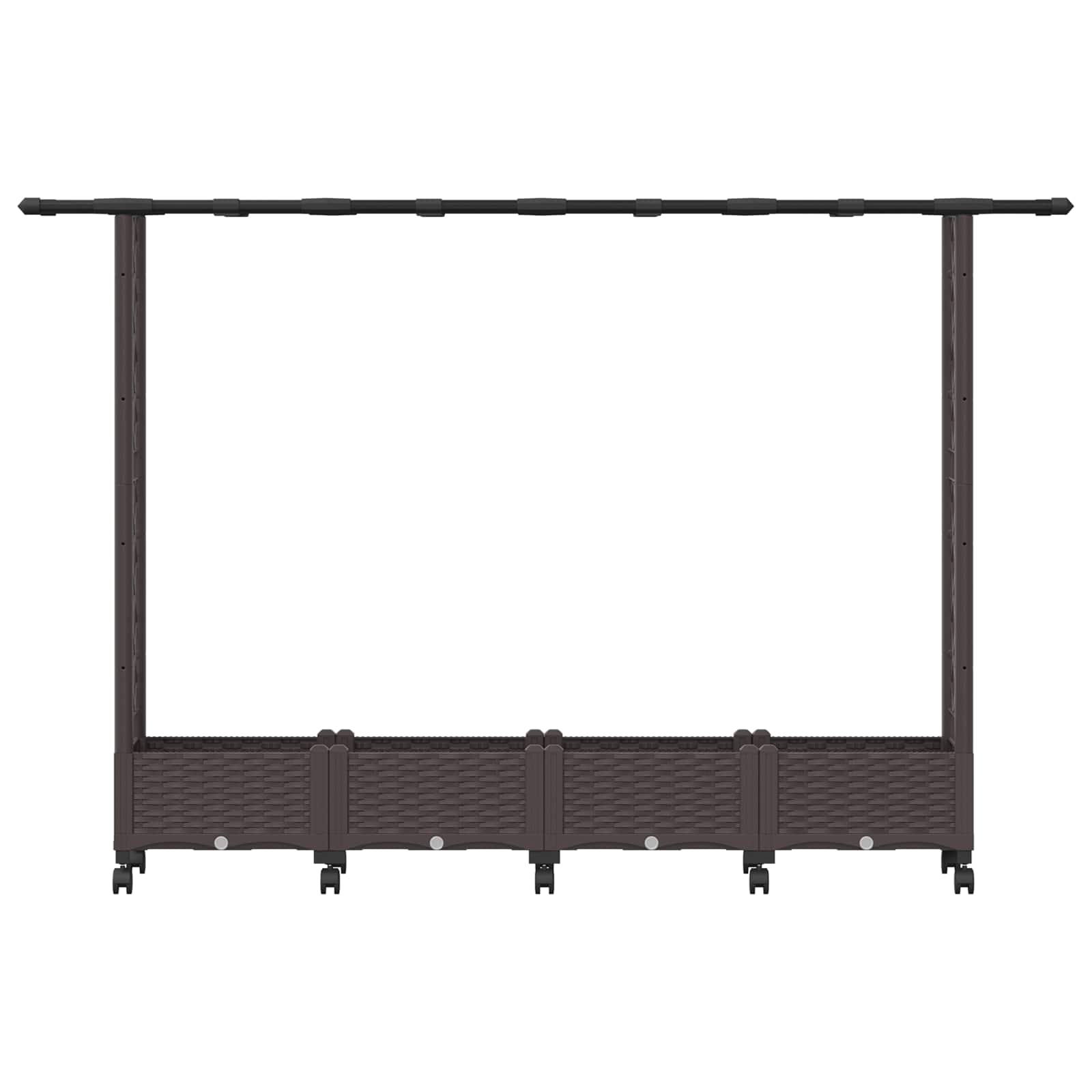 Hochbeet mit Rankgitter und Dach Braun 124 x 40 x 123 cm PP