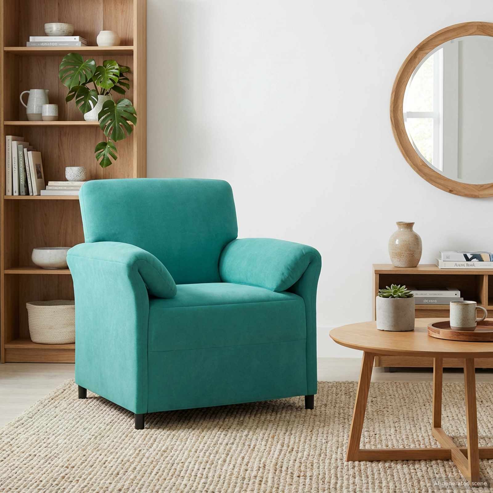 1-Sitzer Sofa Hellgrau 88 x 83 x 95 cm Samt