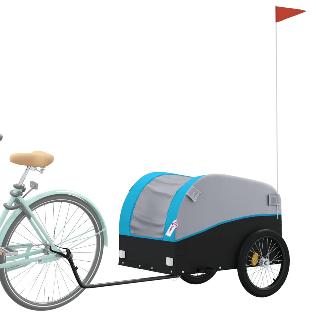 Fahrradanhänger Schwarz und Orange 30 kg Eisen